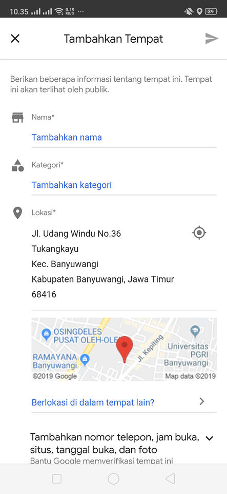 cara menandai lokasi usaha google maps